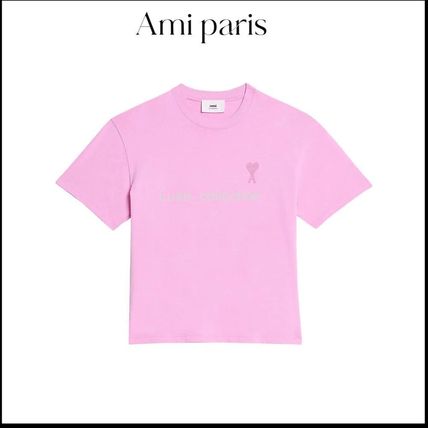 新規購入 ピンク系 AMI PARIS(アミ パリス) Tシャツ・カットソー トップス