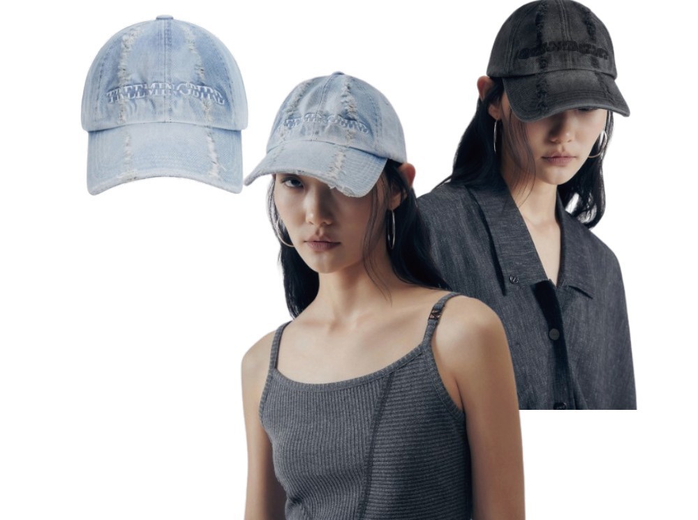 韓国商品/TREEMINGBIRD Washed Brim Distressed Denim Cap