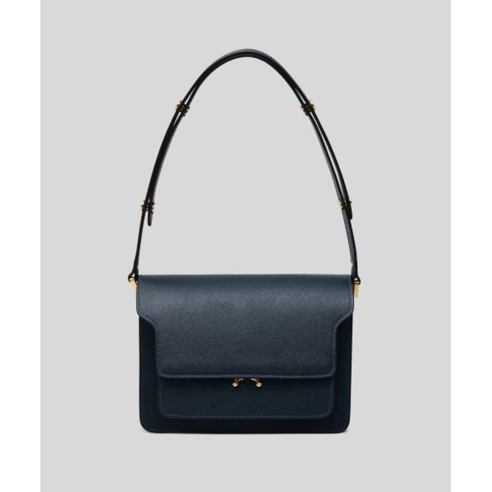 ★MARNI★ Medium Saffiano Trunk Shoulder Bag Orion Blue SBMP