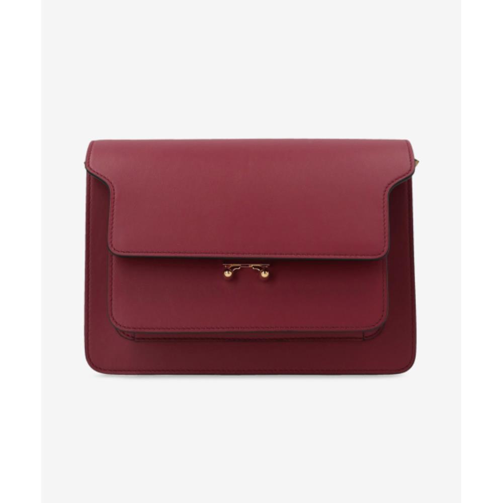 ★MARNI★ Medium calfskin trunk shoulder bag dark cherry SBM