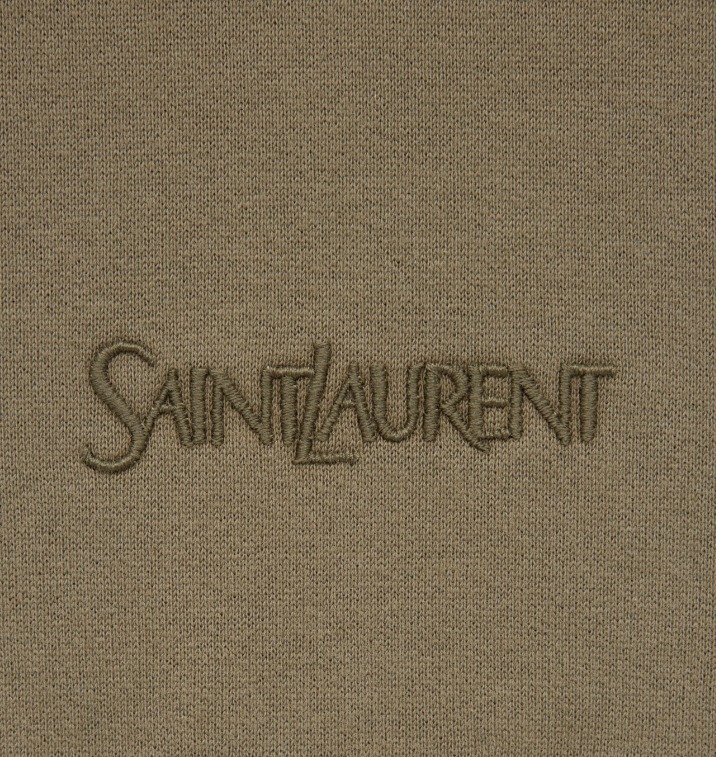 Saint Laurent《フーディー》カーキ コットン ロゴ刺繍 DHL 直営