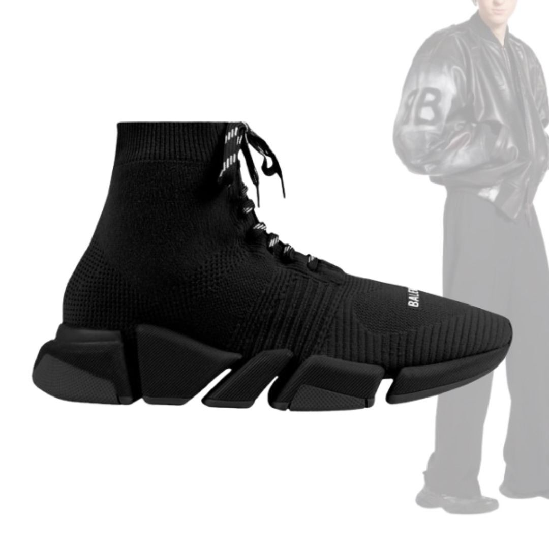 【 BALENCIAGA 】 Speed Lace-up リサイクルニット スニーカー