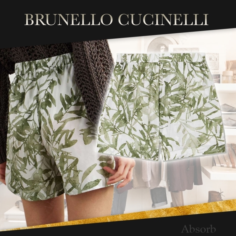 【25SS NEW】BRUNELLO CUCINELLI /ハーバリウムプリントショーツ