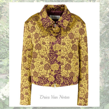 Dries Van Noten フラワープリント ジャケット イエロー Dries Van Noten フラワープリント コート イエロー (Dries Van
