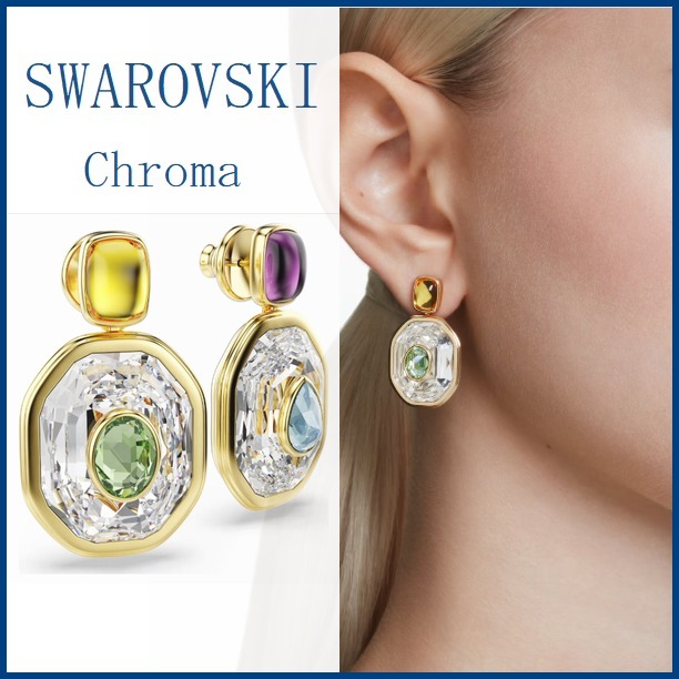 【SWAROVSKI】Chroma ドロップピアス 純正箱付き