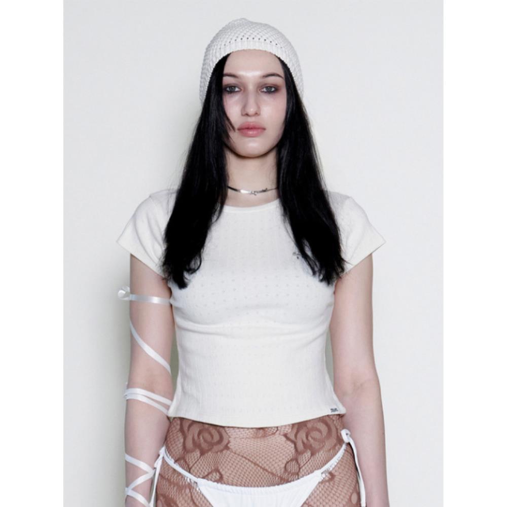 ◆HILLDA◆ Molly Slim Tee Ivory 24SSMNTI