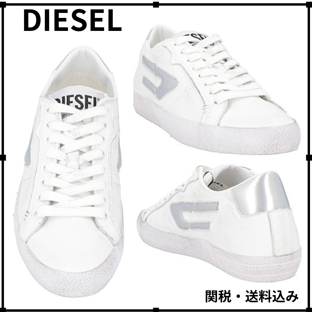 ★DIESEL★レディース レザー スニーカー ロゴ メタリック