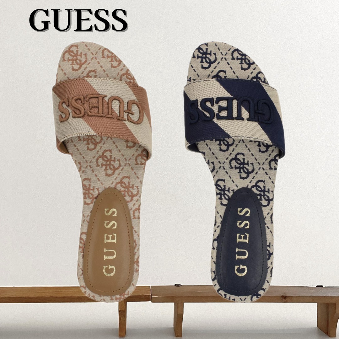 【国内発送】GUESS＊ロゴフラットサンダル