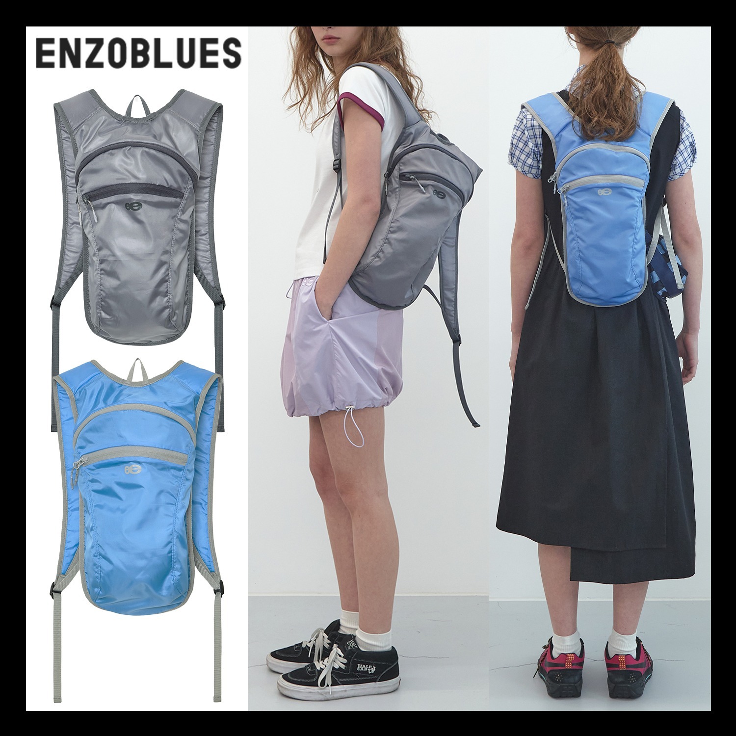 【ENZO BLUES】Double Logo Sporty Backpack バックパック