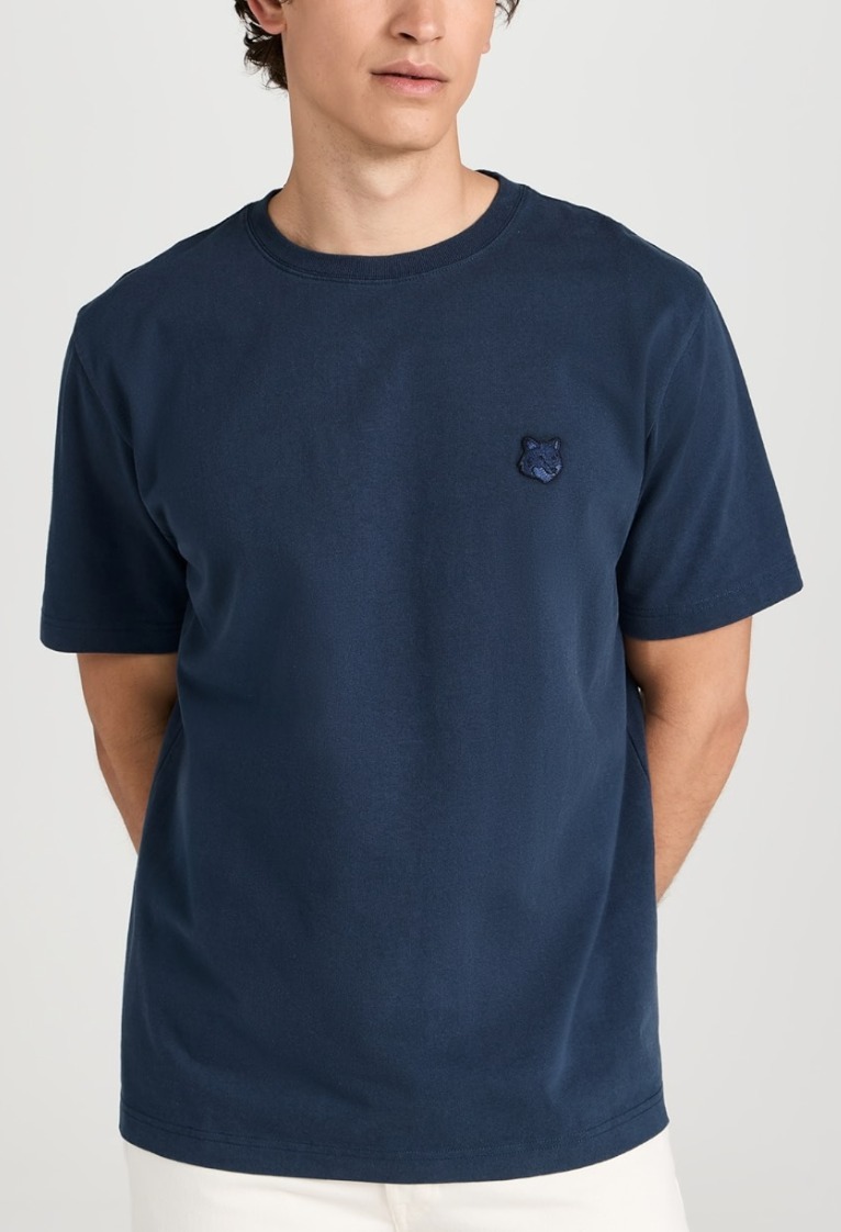 【Maison Kitsune】ネイビー/グレー ボールドフォックス Tシャツ