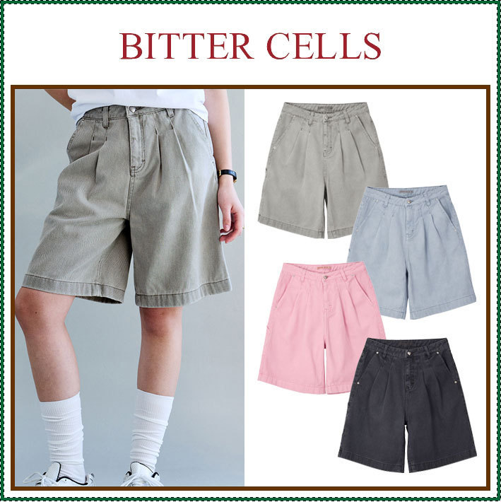 【BITTER CELLS】 Heart Pigment Bermuda Pants /追跡付