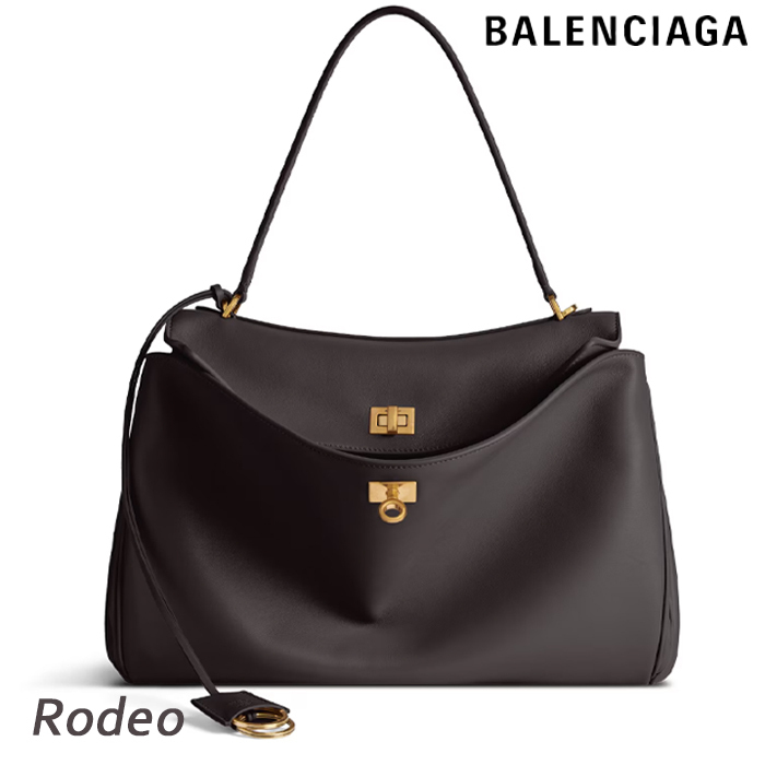 バレンシアガウィメンズ RODEO ミディアム ハンドバッグESPRESSO