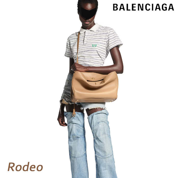 バレンシアガ ウィメンズ RODEO ミディアム ハンドバッグ LATTE