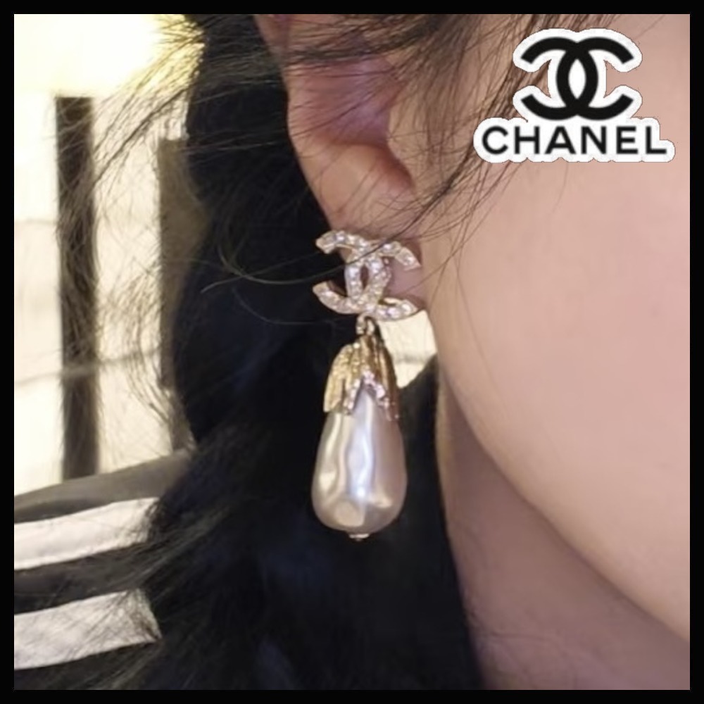 【上品をプラス☆】CHANEL ジェニーちゃん着用 ピアス CCマーク