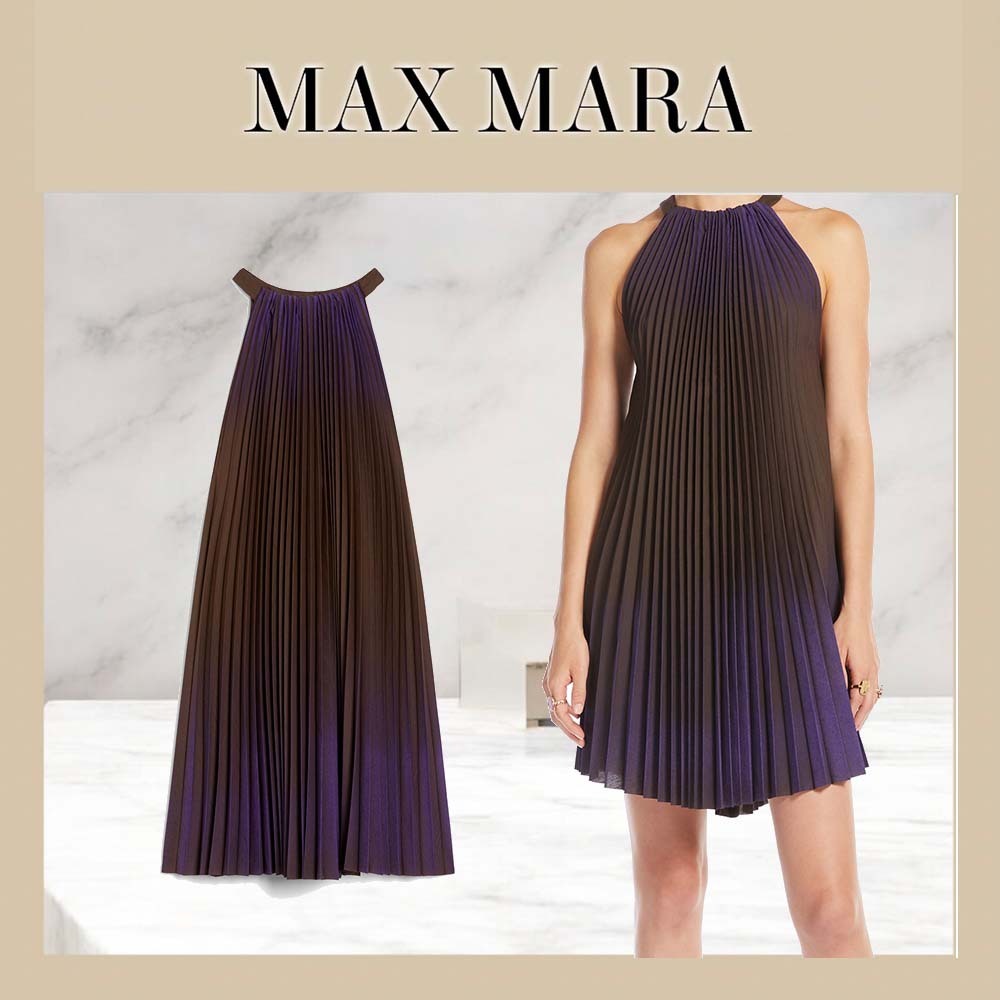 Max Mara CELL コットン混紡キャンバスのショートドレス