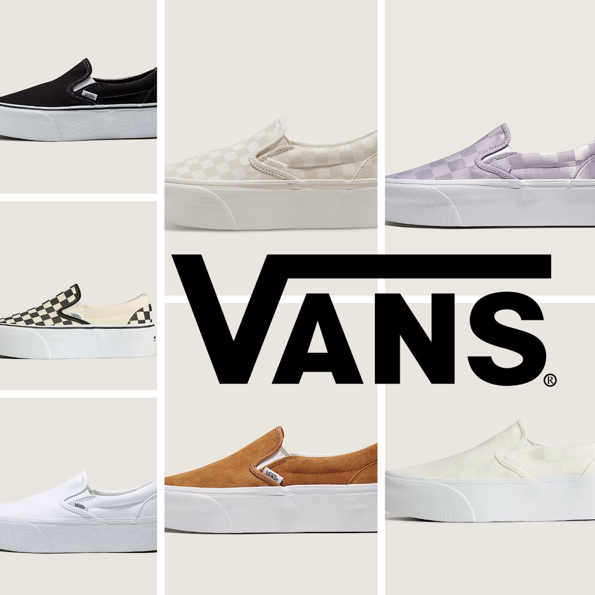 VANS☆厚底Classic Slip-On Checkerboard Stackform Shoe