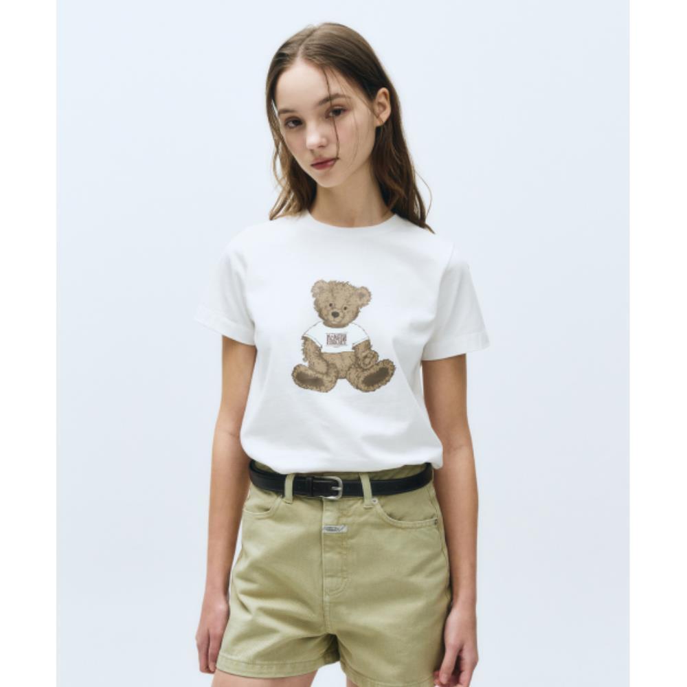★Marithe + Francois Girbaud★ W DOODLE BEAR TEE white