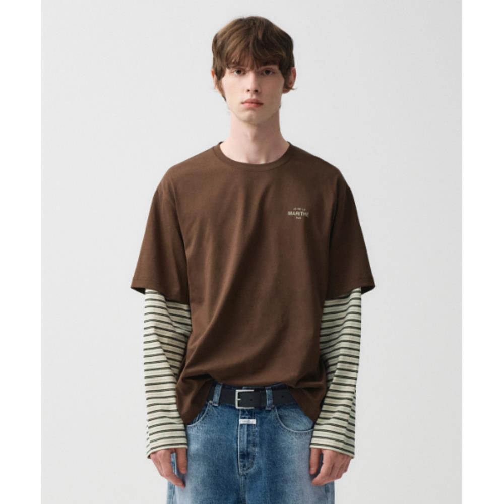 ★Marithe + Francois Girbaud★ STRIPE LAYERED LONG SLEEVE br