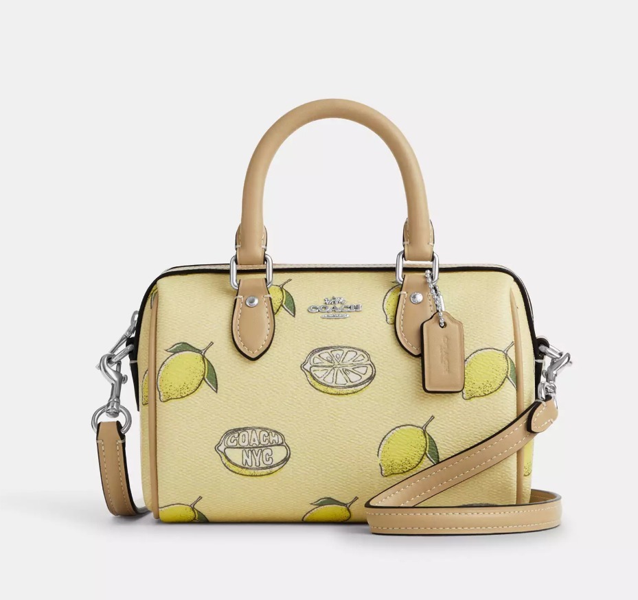 COACH レモンプリントのミニローワンクロスボディバッグ