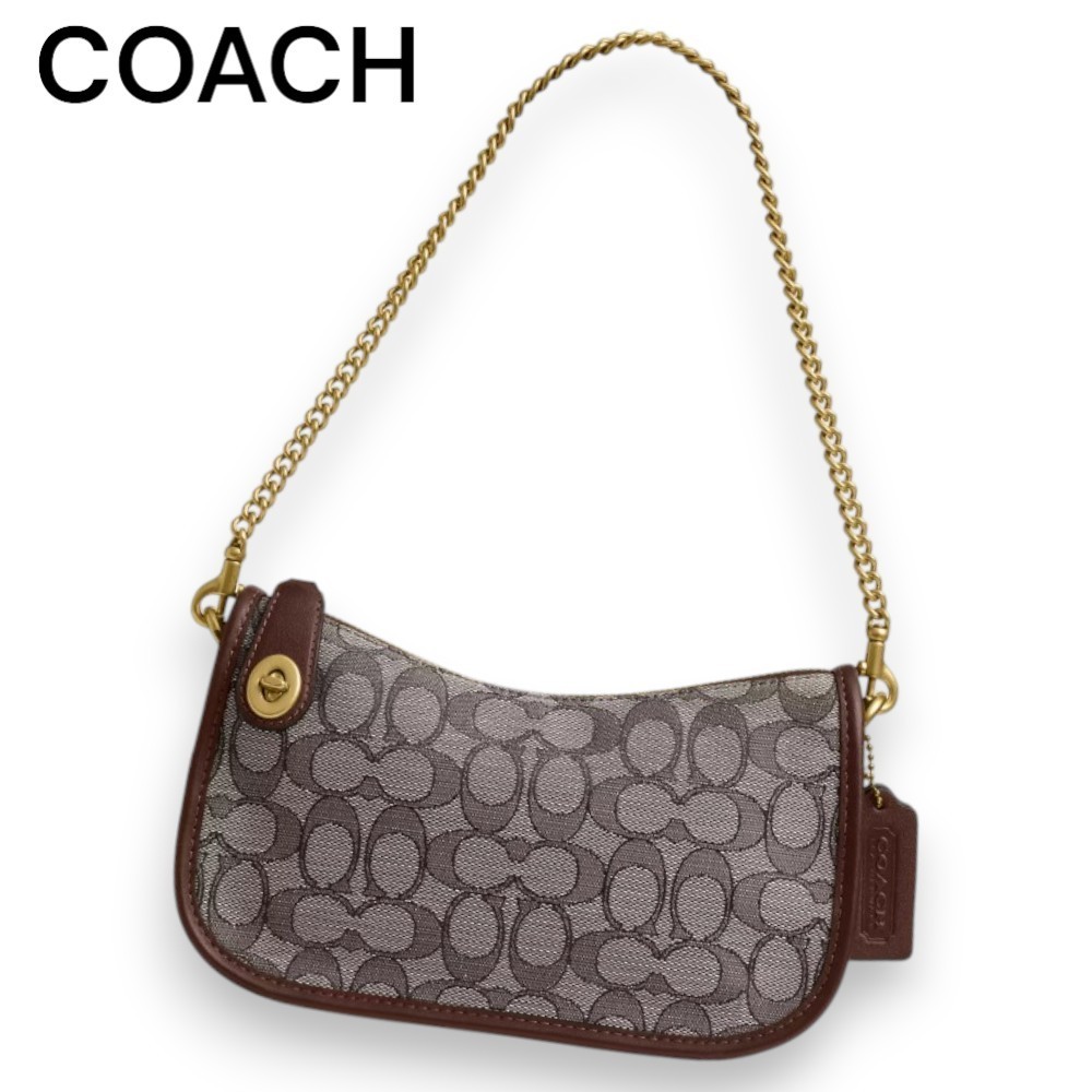 大人上品【Coach】シグネチャージャカード スウィンガーバッグ