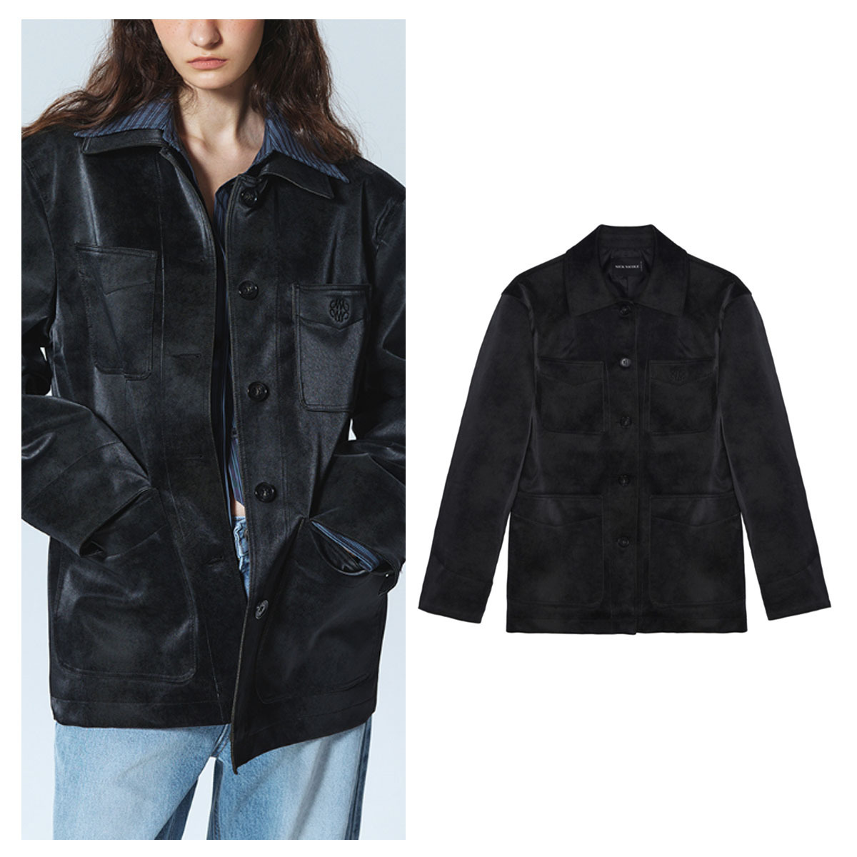 アウターその他 NICK&NICOLE MATT VINTAGE LEATHER MIDI JACKET 5BJH1188