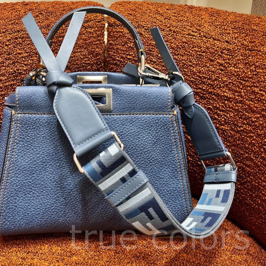 FENDI 25SS Strap You ブルーFF ショルダーストラップ MINI