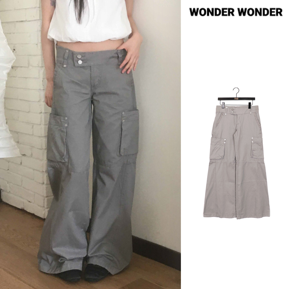 【WONDER WONDER】Quire Two Button Bootcut Cargo Pants
