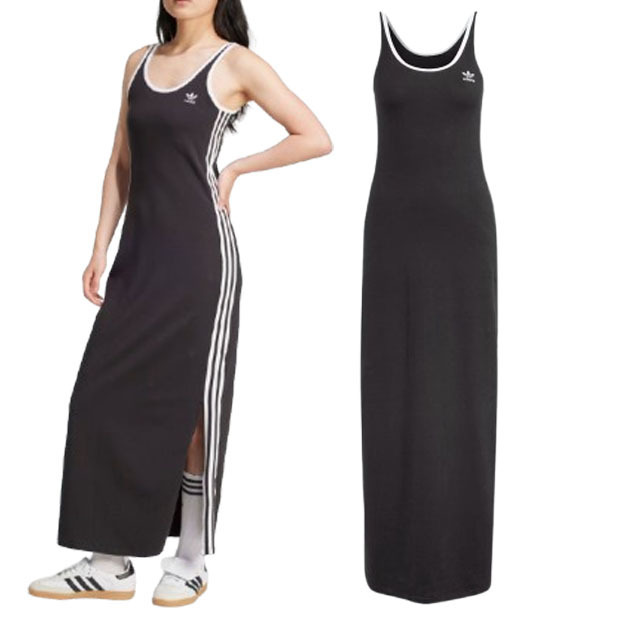 【adidas】Adicolor 3-Stripes Tank Maxi Dress ブラック