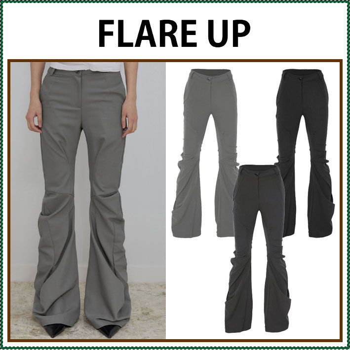 【FLARE UP】 Asymmetrical Drape Pants /追跡付
