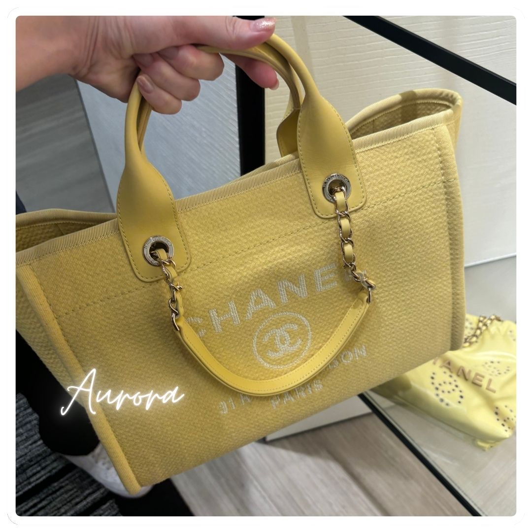 関税無_美_ドーヴィル_イエロー_CHANEL_２２_バッグ_トート
