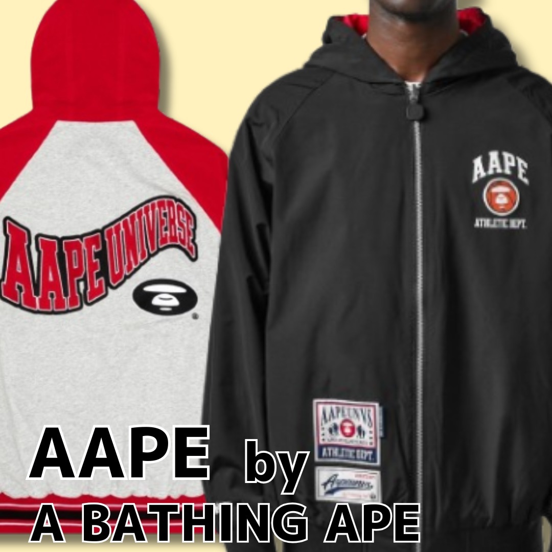 関送込【AAPE by A BATHING APE】リバーシブル ジップ パーカー