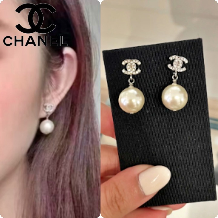【パールが揺れてCUTE♡】CHANEL ピアス シルバー