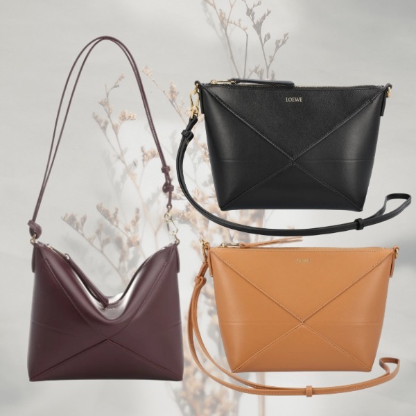 【LOEWE】光沢ナッパカーフスキン パズルフォールドポーチ