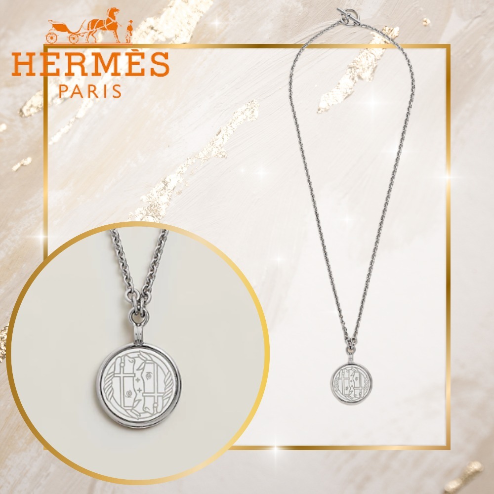 【ギフトに最適】HERMES メダイユ クアドリージュ ネックレス