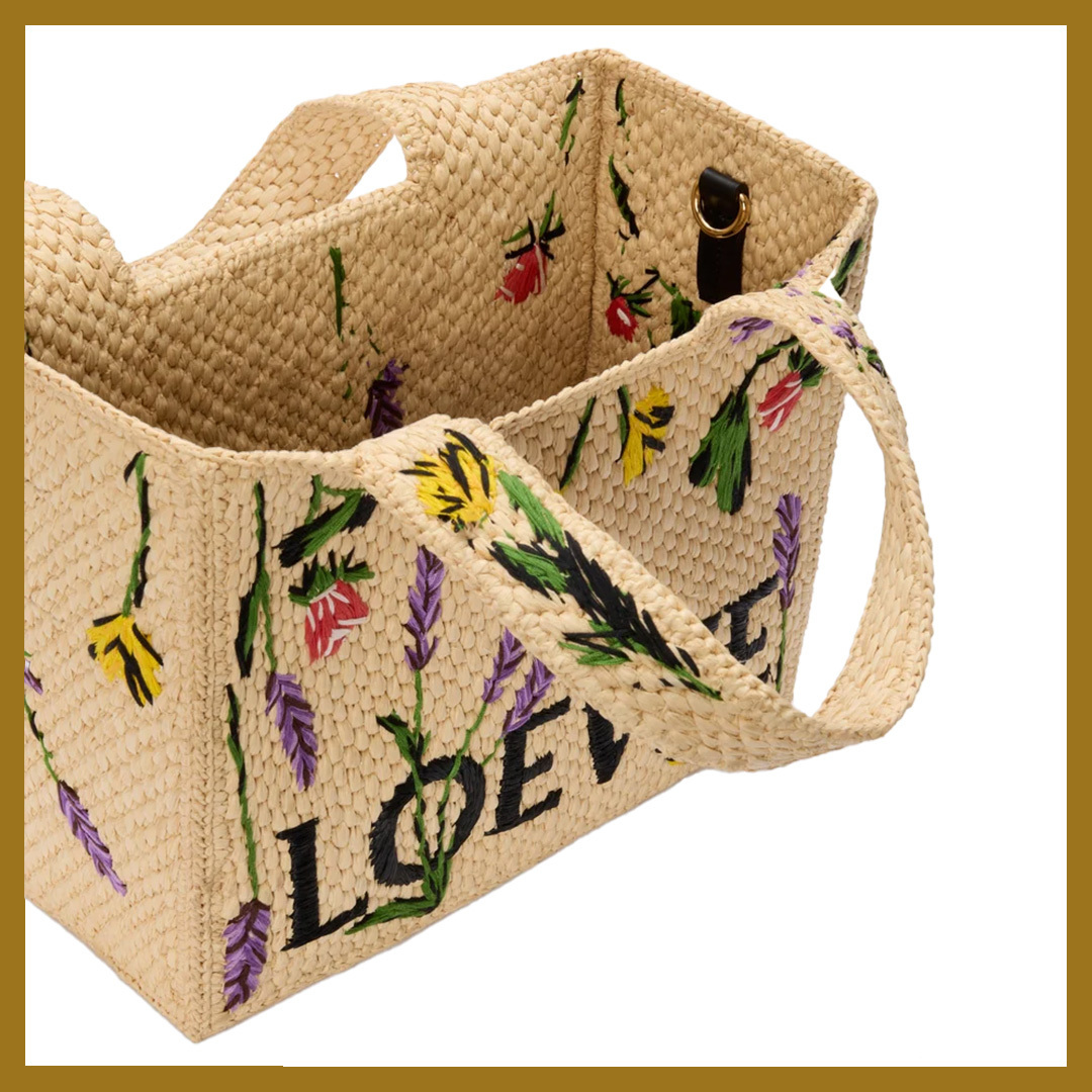 花咲くラフィア◎【LOEWE】ロエベフォント トート スモール*刺繍 花咲くラフィア◎【LOEWE】ロエベフォント トート スモール*刺繍