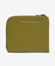 【MM6 Maison Margiela】 Logo Zip Around Wallet - Green Glow