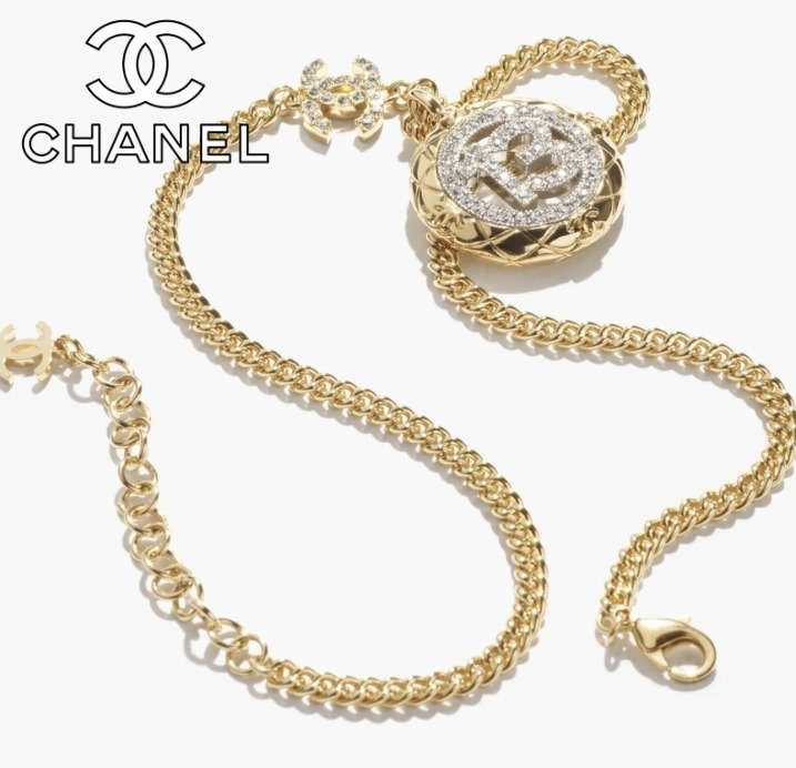 《ゴージャス》CHANEL ペンダント ネックレス メタル＆ストラス