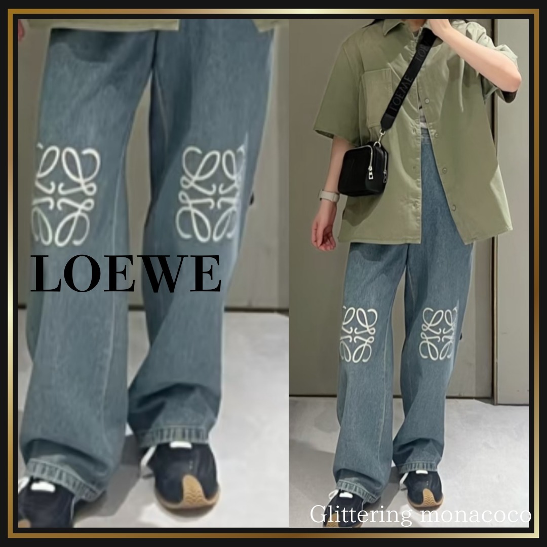 こなれ感漂うカジュアル*LOEWE*アナグラムバギーデニムジーンズ