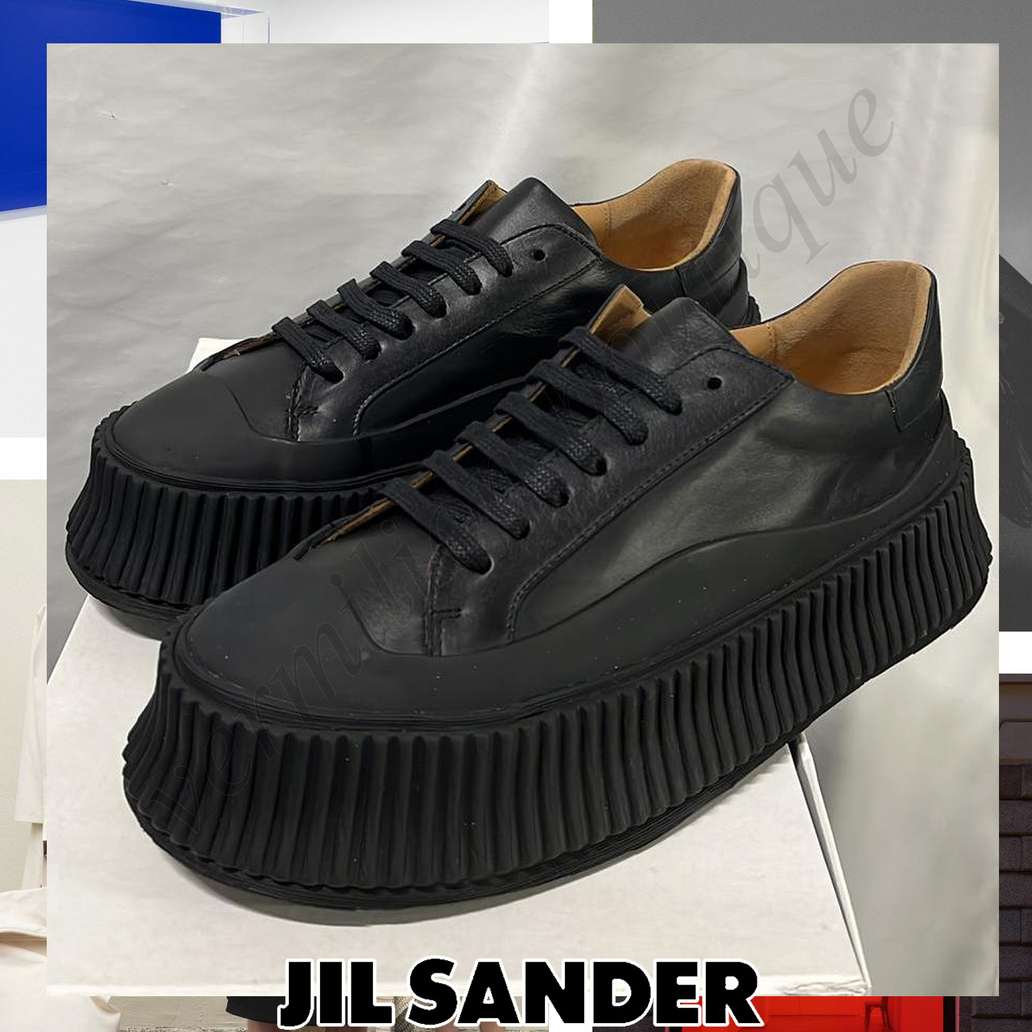 Jil Sander VULCANIZED レースアップ スニーカー ブラック