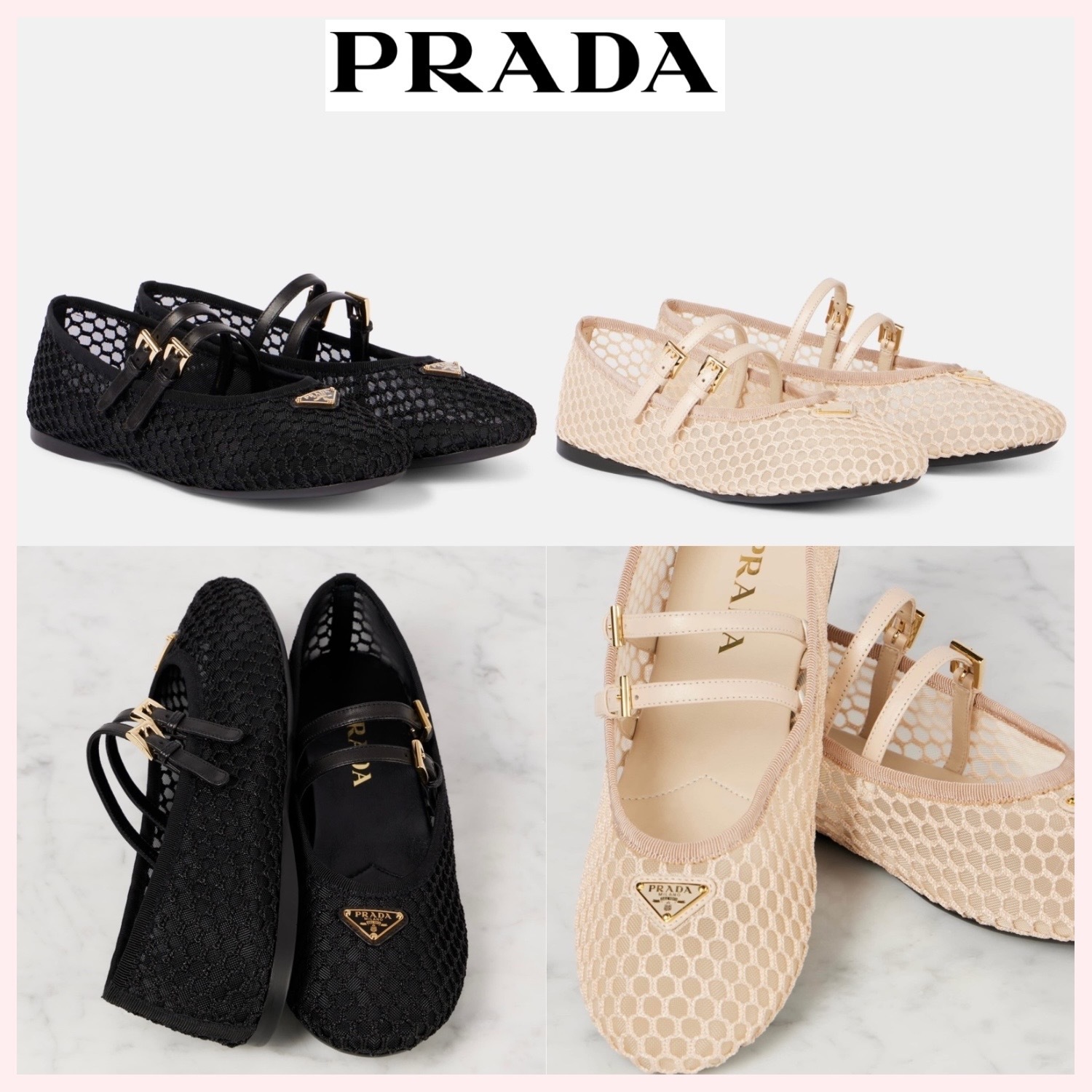★PRADA★関税込♪NEW♪メッシュ Mary Jane バレーシューズ