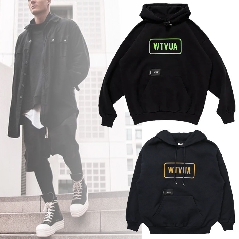 関送込!WTAPS ストリート ロゴ デザイン 長袖 フードティー