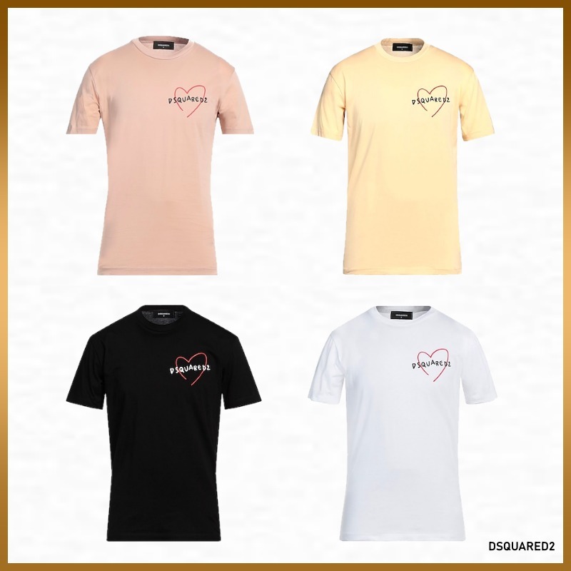 【DSQUARED2】ロゴプリント コットン 半袖 クルーネック Tシャツ
