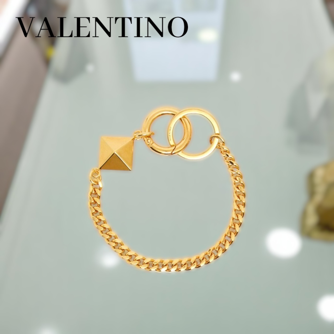 Valentino【関税込】ロックスタッズ ゴールド キーリング