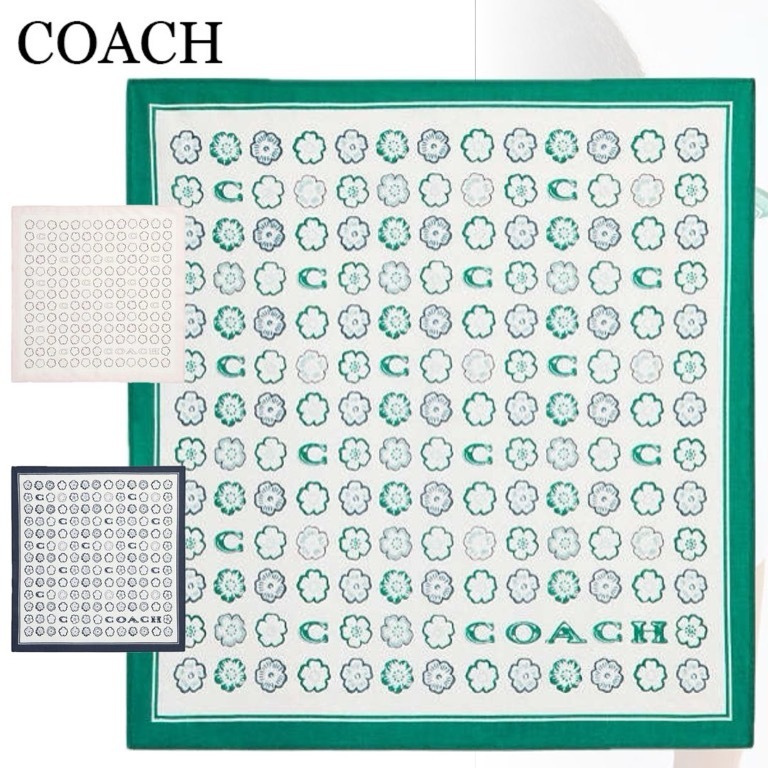すぐ届く*COACH*コーチ*ティー ローズ プリント ハンカチ