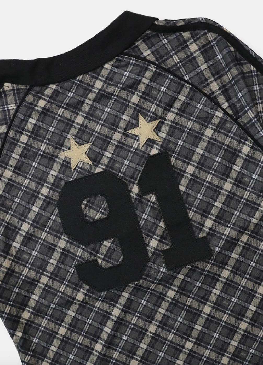 ☆BAD BLOOD☆Vintage Club V-Neck Check T-Shirt