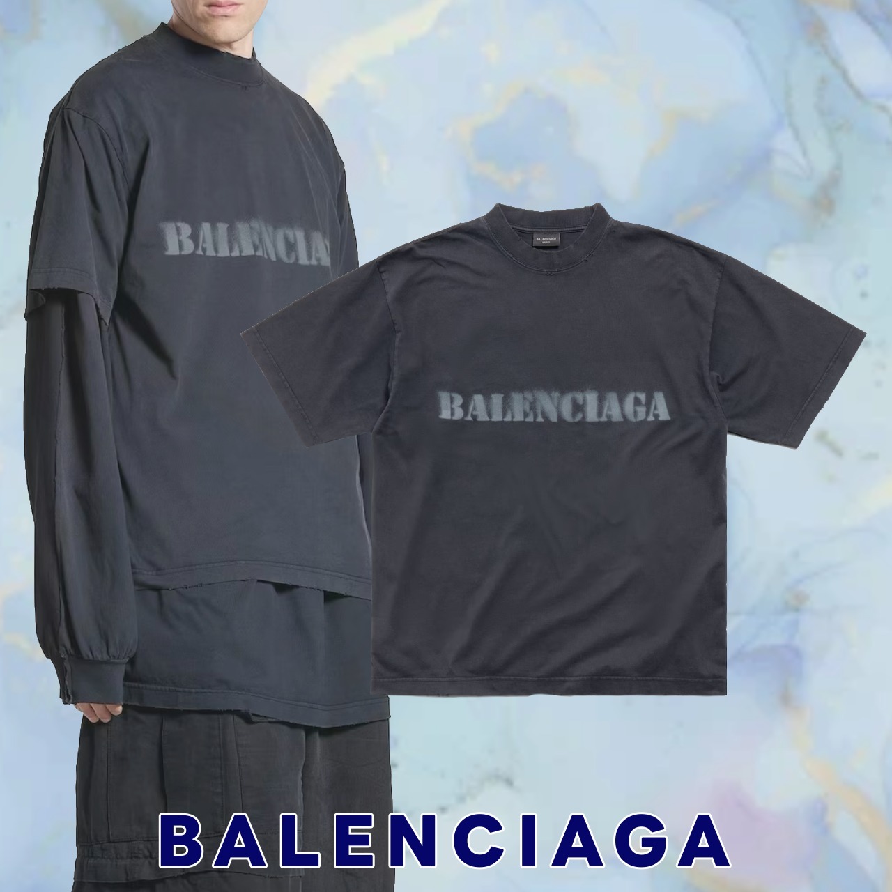 【BALENCIAGA】Stencil Type Tシャツ ミディアムフィット