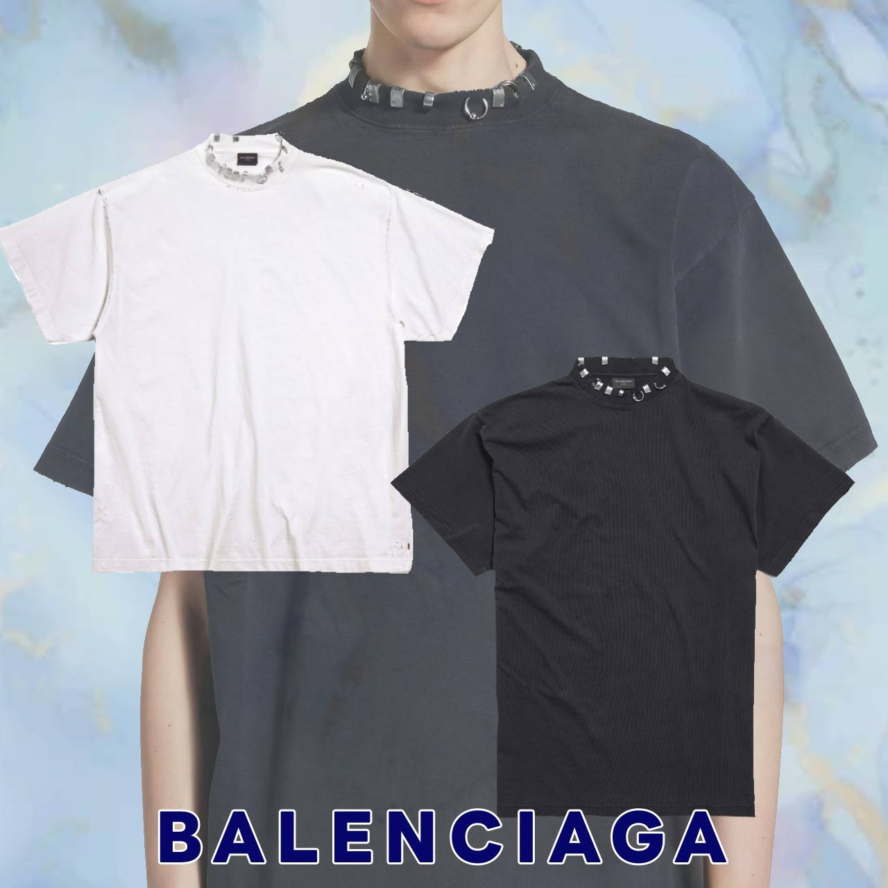 ユニセックス♪【BALENCIAGA】PIERCED オーバーサイズTシャツ
