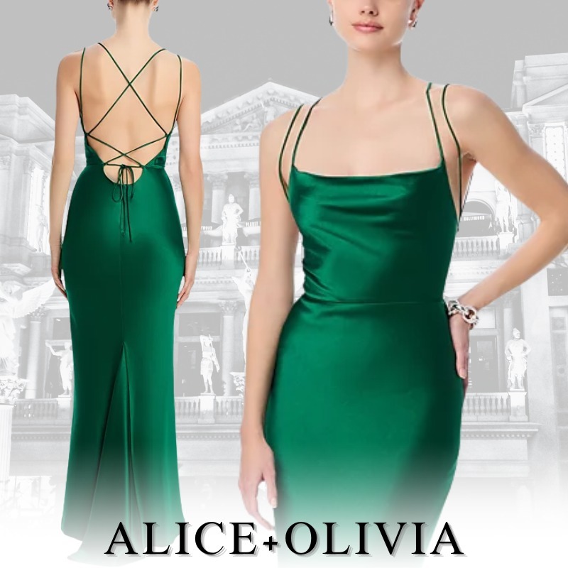 ALICE+OLIVIA スリップドレス レースアップバック MONTANA