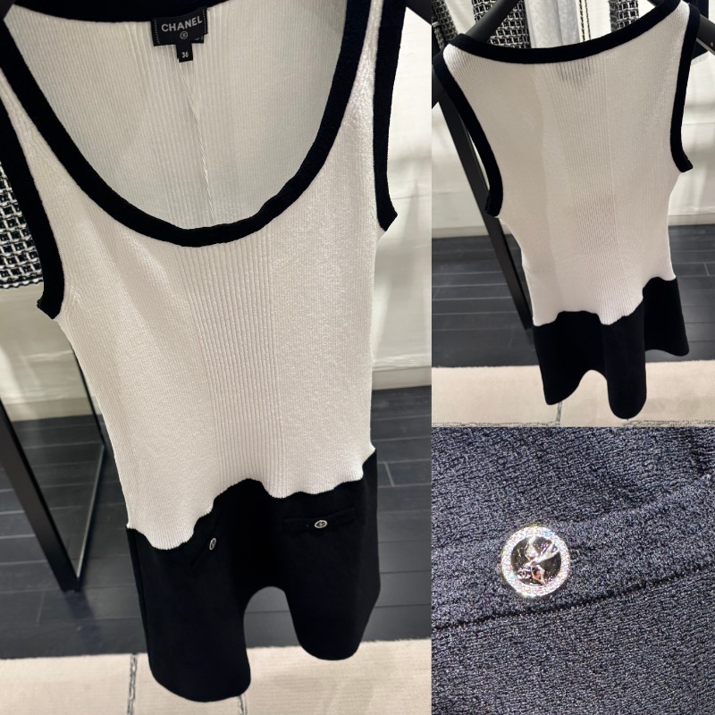 ★着やすく可愛い★【CHANEL】バイカラー ワンピース
