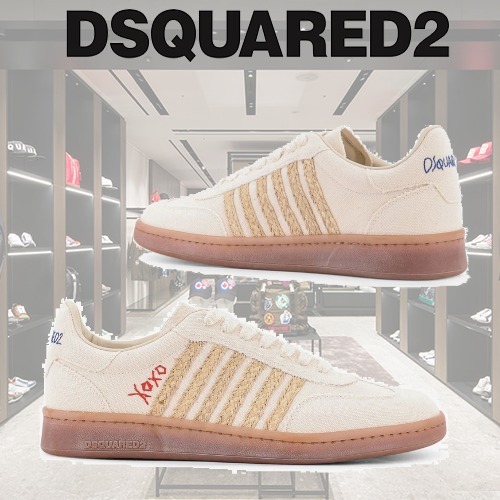 DSQUARED2 ディースクエアード キャンバス ラフィア スニーカー
